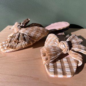 Loeffler Randall Daphne Sandals Mustard Gingham size 8.5